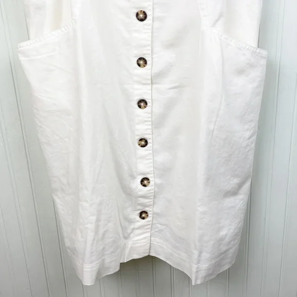 Madewell White Button-Front Mini Dress - Picture 7 of 14